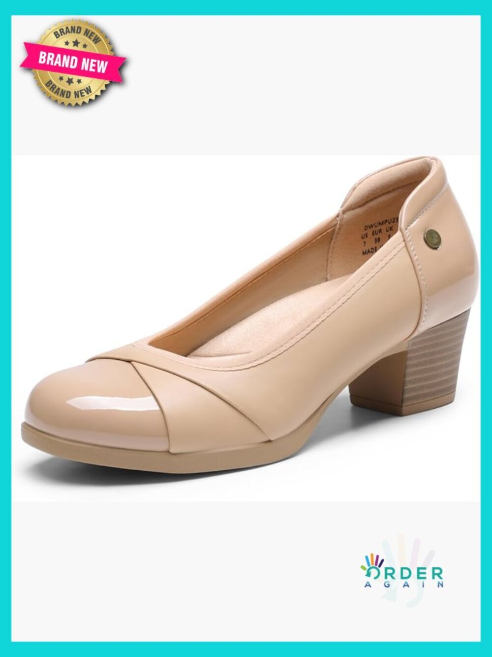 Low Chunky Block Heel Pumps for Work Comfortable Round Toe Slip On Dress Shoes